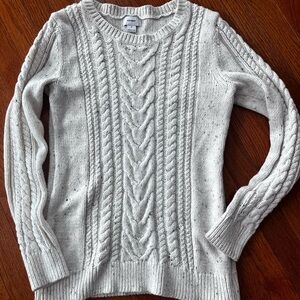 Old Navy Cable Knit Sweater Ivory speckled M